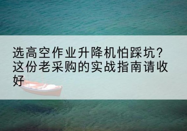 恩施高空作业升降机厂家推荐-选高空作业升降机怕踩坑？这份老采购的实战指南请收好